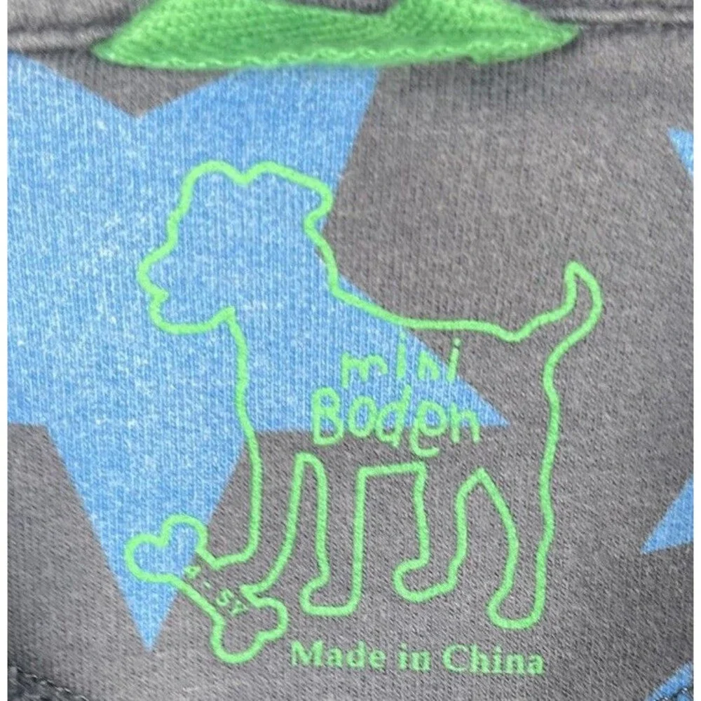 Mini Boden Size 4 - 5 Y Blue Star fleece jacket 1/4 Zip Cozy Unisex 30” Chest